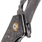 Serpent Damascus Steel Folding Knife