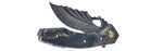 Serpent Damascus Steel Folding Knife